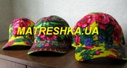 Кепка из платка в стиле Лурдес, Матрешка