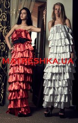 Ярусное платье из атласа в стиле Лурдес, Матрешка